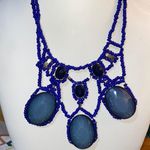 Anthropologie Blue Abundance Bib Statement Necklace Photo 0