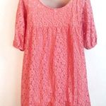 Anthropologie Everly pink floral lace scoop neck mini dr… Photo 1