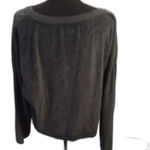 Aeropostale  Large L Soft Oversized Velour Feel Black Long Sleeve Top Stretch Photo 2