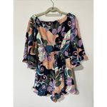 Nicole Miller Studio Off The Shoulder Floral Romper Ruffle Hem Size 6 Photo 1