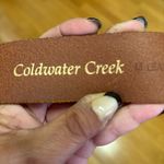 Coldwater Creek  Boho Chic Coastal Cowgirl Floral Brown Leather Waist Belt M Photo 3