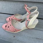 Rialto NEW  Wedge Heels Sandal Campari Espadrille Lace Crochet Design NWOT Photo 2