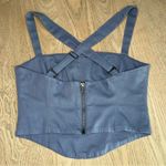 Free People NWOT  Bustier Corset Crop Tank Top  Blue Cotton Women’s Size XS Photo 1