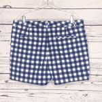 New York And Company NWT Size 18 Blues & White Gingham Plaid Shorts Photo 2