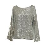 EMERSON FRY Keyhole Top, Silver Sequin, Large Gray Photo 4