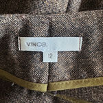 Vince  Brown Wool Blend Tulip Hem Skirt Size 12 Photo 5