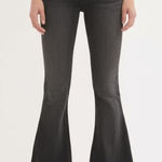 Hollister Womens Flare Jeans Size 26 Dark Wash High Rise Frayed Hem Trendy Photo 0