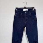 Reformation  Black High Rise Skinny Jeans Womens 24 Distressed Raw Hem Classic Photo 10