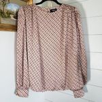 VICI Collection Purple Brown Houndstooth Print Blouse Large Photo 0