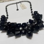 Talbots NWT $69 Signed T - Statement Costume Necklace Gunmetal / Black Bead Photo 6