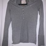 American Eagle RESERVED  Gray Button Up Long Sleeve Fall Shirt Photo 0