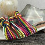 Kensie White Kylee Multi Rainbow Strap Summer Open Toe Sandal Shoe 7.5 Photo 0