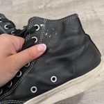 Converse Jack Purcell Black Leather Zip High Tops Size 6.5 Photo 8