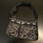 LeSportsac Black Crossbody Bag with Multicolor Circle Design Photo 5