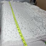 Elegant Ivory White Floral Lace overlay Dress size s high neck bell sleeves boho Photo 4