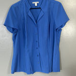 Dana Buchman  Blouse Blue Short Sleeve Photo 0