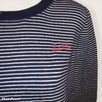 Gap  Navy Blue & White Striped Embroidered Hello Sweater Size‎ M Photo 1