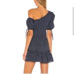 Majorelle Sonia Mini Dress in Blue Dot Ruffle Puff Sleeve Polka Dot Size Medium Photo 2