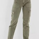 American Eagle  High Rise Straight Leg Cargo Pants Green 4 Photo 0