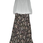 New WHISTLES Snake Animal Print Bias Cut Midi Skirt Womens Size 4 US MSRP $259 Brown Photo 2