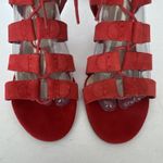 Marc Fisher Gladiator Heels Paradox Red Women 8 W Suede Lace Up Gold Zip Party Photo 5
