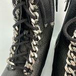Rebecca Minkoff  Women's Leather Ankle Chain-Link Accent Combat Boots Photo 4