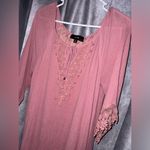 Naïf  1/2 Sleeve Crochet Dress Mauve Pink Rayon Summer Boho Gauze Photo 1