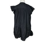 Madewell NWT  Women's Flutter Sleeve Button-Front Mini Dress Poplin Black Size XS Photo 6