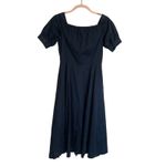 Pearl by Lela Rose‎ Navy Button Down Midi Dress size 4 Blue Photo 2