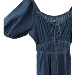Gap  Smocked Denim Mini Dress Dark Wash Size‎ Medium Tall Photo 8