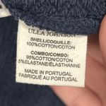 Ulla Johnson  Alair Crewneck Washed Fleece Sculpted Sleeve Navy Medium **HOLE* Photo 8