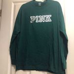 PINK - Victoria's Secret NWT - PINK VS - Long Sleeve Campus Tee - Medium - Dark Green - Photo 1
