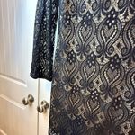White House | Black Market Tacera Lace Overlay Sheath Dress Long Sleeve Lined Knee Length Womens Medium # Photo 7