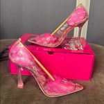 Barbie x ALDO Barbietessy Collection Pink Stiletto Heel Monogrammed B 8 *READ Silver Photo 1