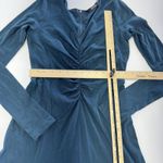 Eshakti  Dress Womens‎ 4 Blue Long Sleeve Midi Ruched Bodice Flare Cotton Spandex Photo 5