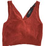 Lulus Tank Top Womens X Small Rust Red Lets Get Away Knit Twist Back Photo 2
