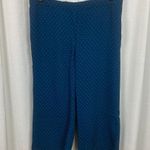 J.Jill Wearever Teal Blue Green Polka Dot Easy Care Wide Leg Crop Pants Sz.XL Photo 6