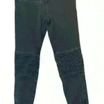 ZARA  Slim Fit Medium Rise Black Moto Jeans with Zipper Ankle‎ Size 4 Photo 0