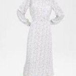 Goop G. Label White CITRINE PRINTED long sleeve midi DRESS size 12 Photo 0