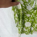 Ava & Viv  Linen Blend Floral Print V Neck Short Sleeve‎ Top Plus Photo 5