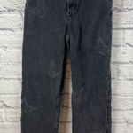 Hollister Boho Ultra High Rise Black Butterfly Print Dad Casual Jeans 23R Photo 0