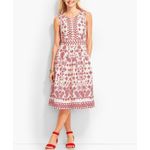 Talbots Bandana Paisley Petites 14WP Red White Print Sleeveless Cotton Dress Photo 1