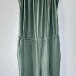 Sundry  Spaghetti Strap Jumpsuit Olive Green Jogger Cuffs Anthropologie Casual XS Photo 5