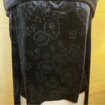 XScape Elegant Black Velvet Off-Shoulder Top Floral Detail Medium Y2K Photo 4