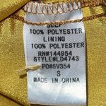 Luxxel  Maxi Dress Plunging Neckline Cap Ruffle Sleeves Yellow Gold Floral Size S Photo 9