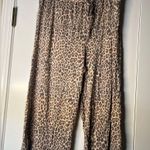 WOMENS XXL 2X NATURAL LEOPARD HONEYDEW 2 PIECE JERSEY PAJAMAS SET CROP PANT Tan Photo 2