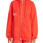 Mayfair Group The  Woman Support Cotton Zip-up Hoodie In Red Photo 0
