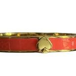 Kate Spade New York Gold Tone Coral Enamel Bangle Bracelet Live Colorfully 6 3/4 Photo 0