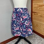 Talbots Paisley Watercolor Canvas A-Line Skirt Multicolor Navy Blue 12 Preppy Photo 2