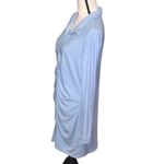 No Boundaries  Light Blue Ruched Button Front Dress Long Sleeve Photo 5